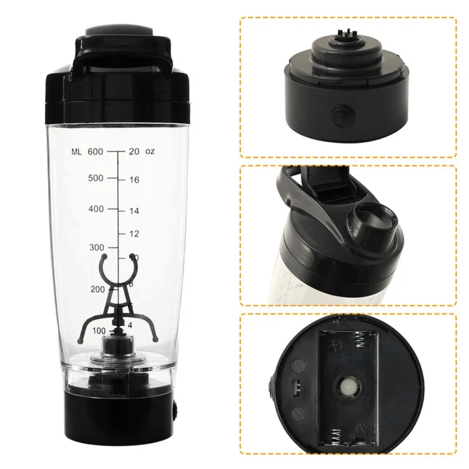 600ML Shaker Bottle – Protein Powder Mixer Cup
